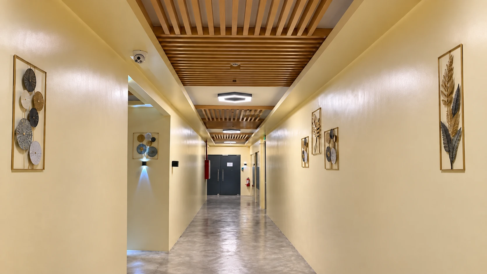 Interior hallway at the AscendRev campus.